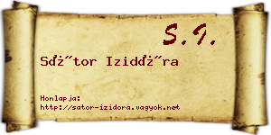 Sátor Izidóra névjegykártya